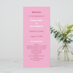 Pink Magenta Programme de mariage moderne