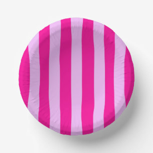Pink & Magenta Streifen Muster Pappteller