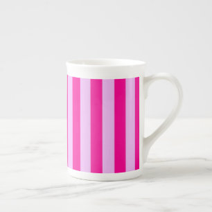 Pink & Magenta Streifen Muster Prozellantasse