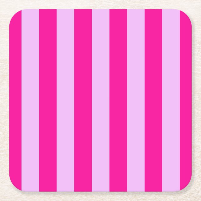 Pink & Magenta Streifen Muster Rechteckiger Pappuntersetzer (Vorderseite)