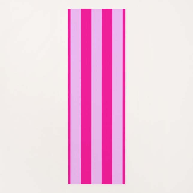Pink & Magenta Streifen Muster Yogamatte (Vorderseite)