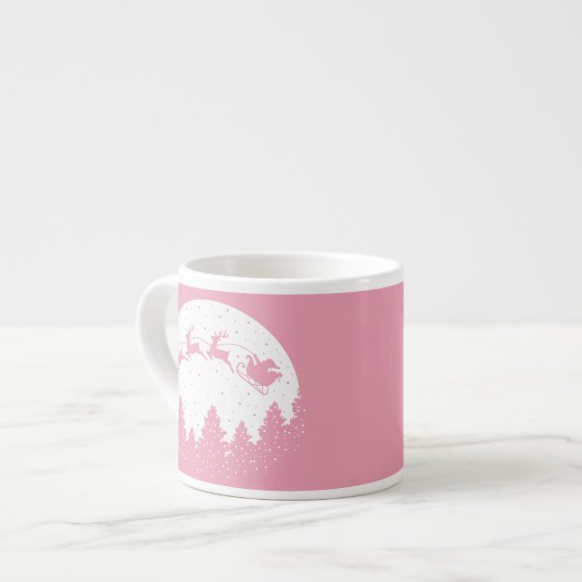 Pink Magic Christmas Espressotasse (Vorderseite Links)