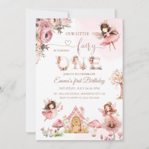 Pink Magical Faicess Princess Erste Geburtstagspar Einladung
