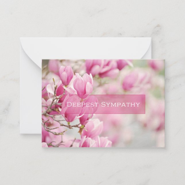 Pink Magnolia Beileid Einschließkarte Mitteilungskarte (Vorderseite)