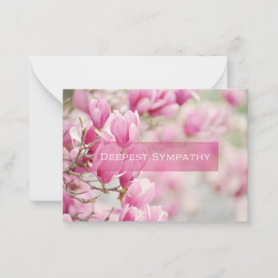 Pink Magnolia Beileid Einschließkarte Mitteilungskarte