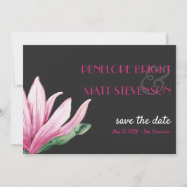 Pink Magnolia Blume Grau WEDEN SPEICHERN DAS DATUM Einladung
