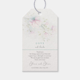 Pink Magnolia Hochzeit Liebe und Dank Geschenkanhänger