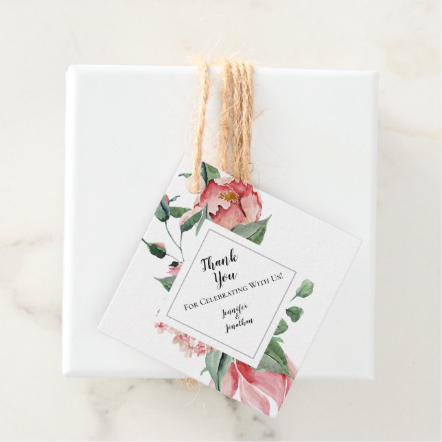 Pink Magnolia Traditionelle Blumenhochzeit Vielen  Geschenkanhänger (Beispiel)