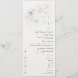 Pink Magnolia Wedding Menu Menükarte