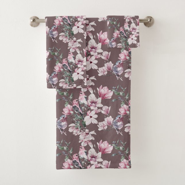 Pink Magnolias Badhandtuch Set (Insitu)