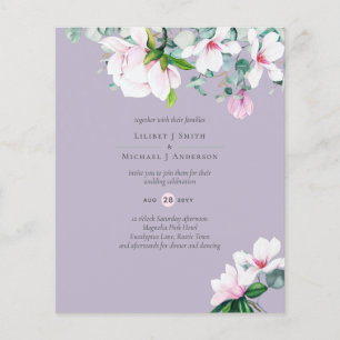 Pink Magnolias Blues und Gelbe Hochzeit Einladung Flyer