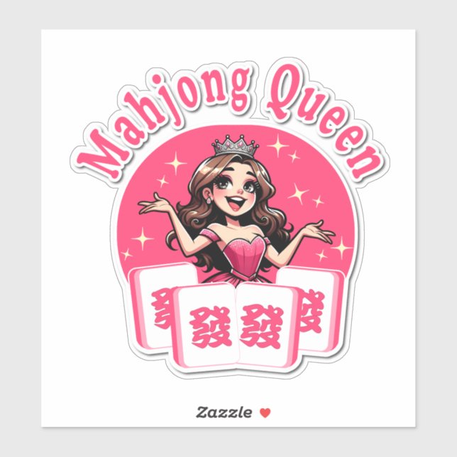 Pink Mahjong Queen Aufkleber (Blatt)