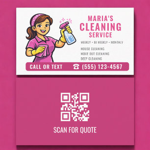 Pink Maid House Cleaning Service QR-Code Visitenkarte