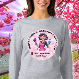 Pink Maid Janitorial Cleaning Service Uniform T-Shirt