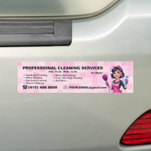 Pink Maid Reinigungsdienst Hausreinigungsservice Autoaufkleber