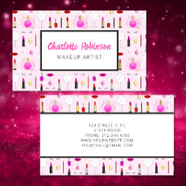 Pink Makeup Artist Business Card Visitenkarte