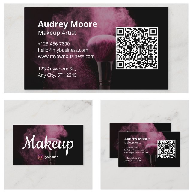 Pink Makeup Artist Visitenkarte (Pink Makeup Artist Business Card
)