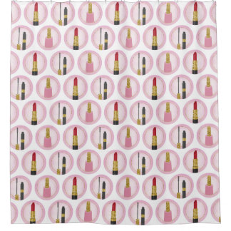 Pink Makeup Kosmetik Muster Kosmetologie Duschvorhang