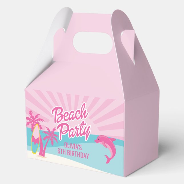 Pink Malibu Beach Geburtstag Geschenkschachtel (Vorderseite)