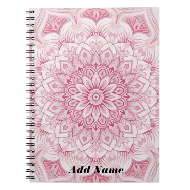 Pink Mandala Arabesque Notizblock (Vorderseite)
