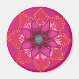 Pink Mandala Blume Art Magnet