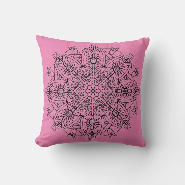 Pink Mandala Pillow Kissen (Vorderseite)