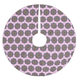 Pink Mandala Polyester Weihnachtsbaumdecke