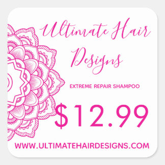 Pink Mandala Price Quadratischer Aufkleber