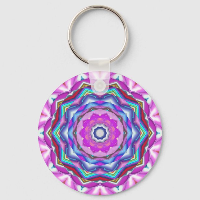 Pink Mandala Schlüsselanhänger (Vorderseite)
