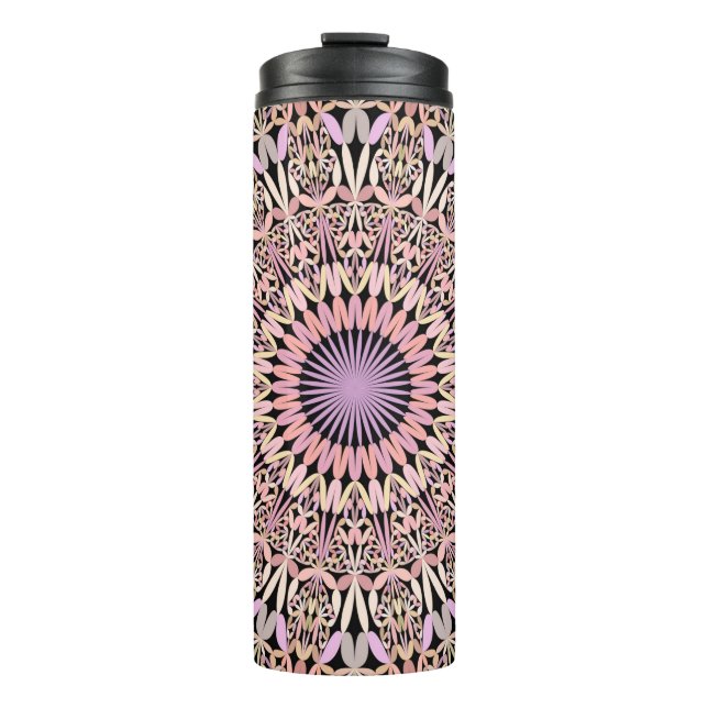 Pink Mandala stylish Thermosbecher (Vorderseite)
