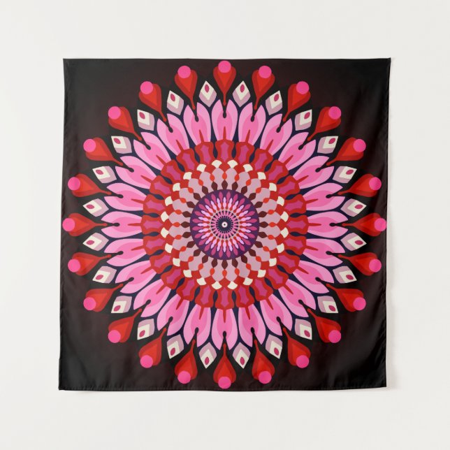 Pink Mandala Wandteppich (Vorderseite)