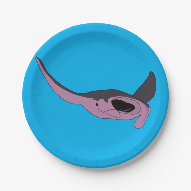 Pink Manta Ray Pappteller (Vorderseite)