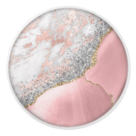 Pink Marble Agate Keramikknauf