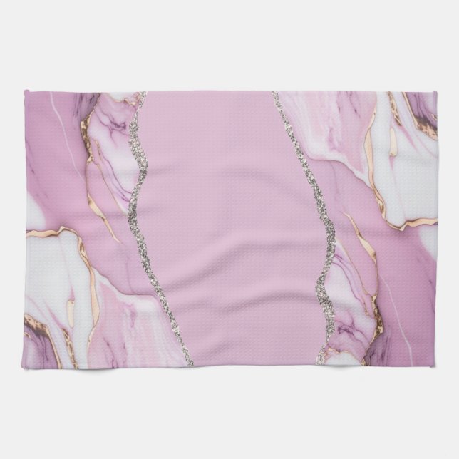 PINK MARBLE AGATE Table Runner Geschirrtuch (Horizontal)