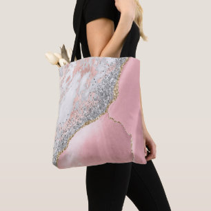 Pink Marble Agate Tasche