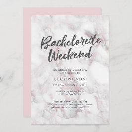 Pink Marble Bachelorette Wochenende Einladung