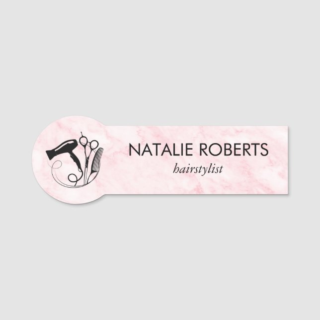 Pink Marble Beauty Salon Namensschild (Vorderseite)