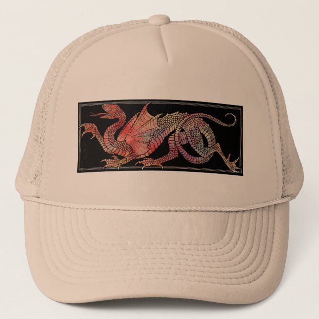Pink Marble Dragon Hat Truckerkappe (Vorderseite)