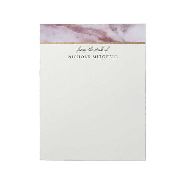 Pink Marble Notepad Notizblock (Rotiert)