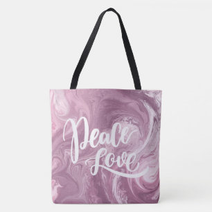 Pink Marble Peace Liebe Tasche