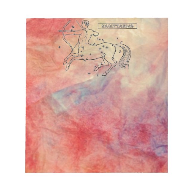 Pink Marble Sagittarius Notepad Notizblock (Vorderseite)