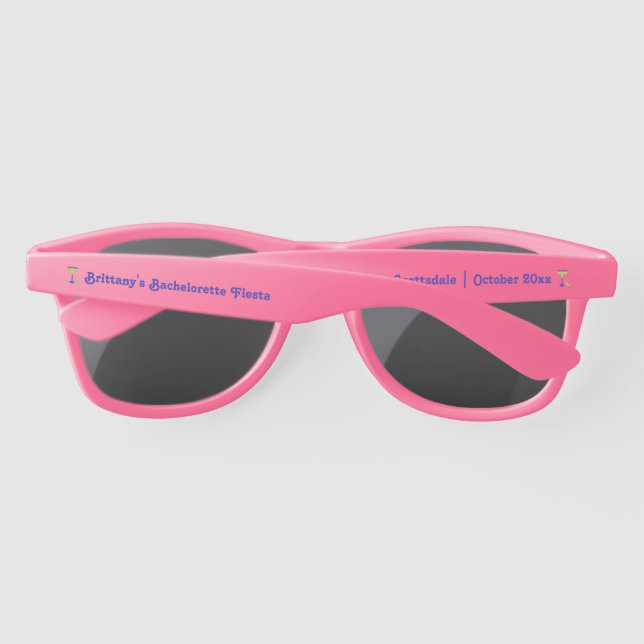 Pink Margarita Bachelorette Fiesta Sonnenbrille (Rückseite)