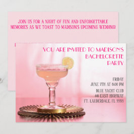Pink Margarita Bridal/Junggeselinnen-Abschied Einladung
