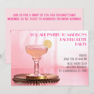 Pink Margarita Bridal/Junggeselinnen-Abschied Einladung