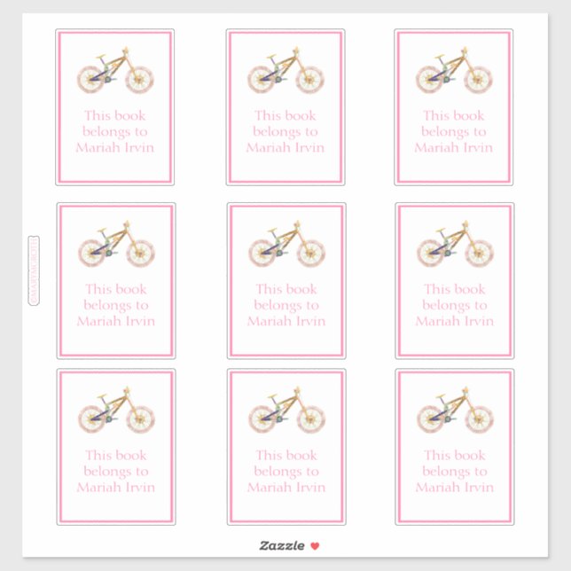 Pink Mariah Mountain Bike Buchzeichen Aufkleber (Blatt)