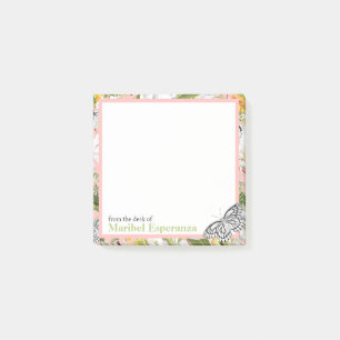 Pink Mariposa Vintage Schmetterlingshinweise Post-it Klebezettel
