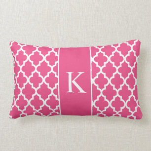 Pink-marokkanisches kundenspezifisches Monogramm Lendenkissen