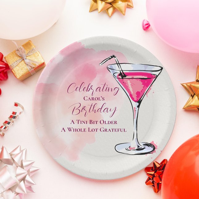 Pink Martini A Tini Bit Older Birthday Party Pappteller (Pink Martini A Tini Bit Older Birthday Party Paper Plates)