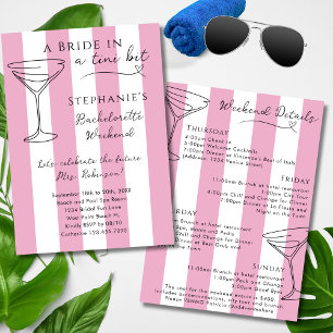 Pink Martini Braut 4-Tage-Reiseplan Junggesellinne Einladung
