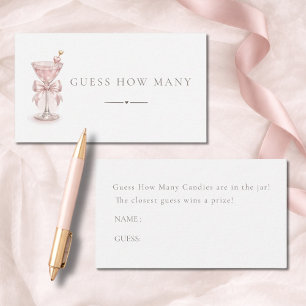 Pink Martini Girl Shower Rate-mal-Spielkarte Begleitkarte